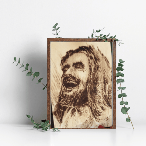 Laughing Jesus Burnt Creation - Burnt Creations