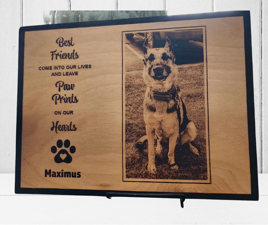 Pet Memorial "Paw Prints on Our Hearts" Portrait (Pet Loss) - 