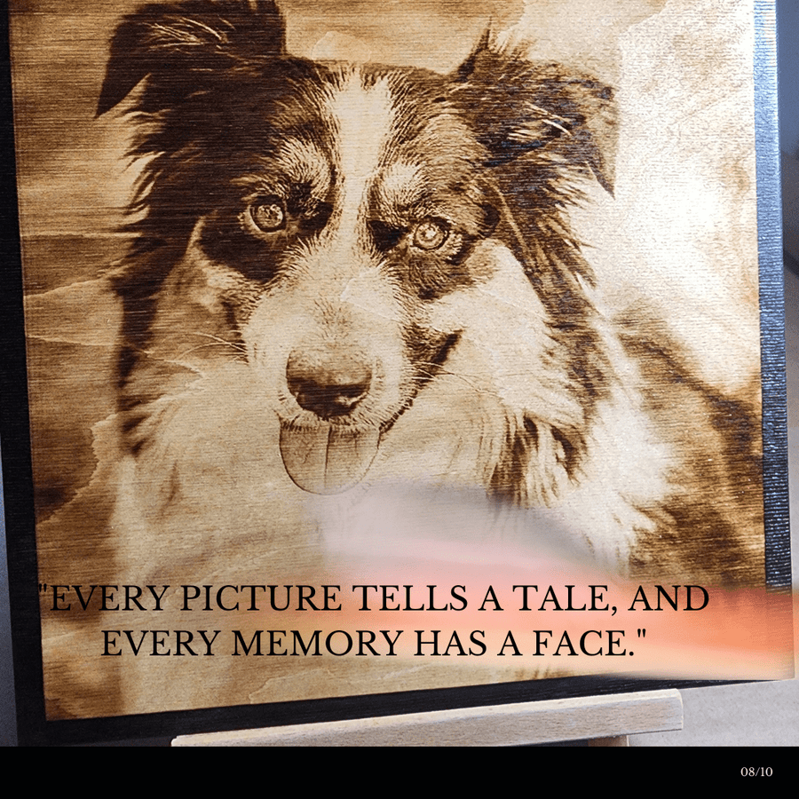 Wood Burnt Photo *Size 16x16* - 