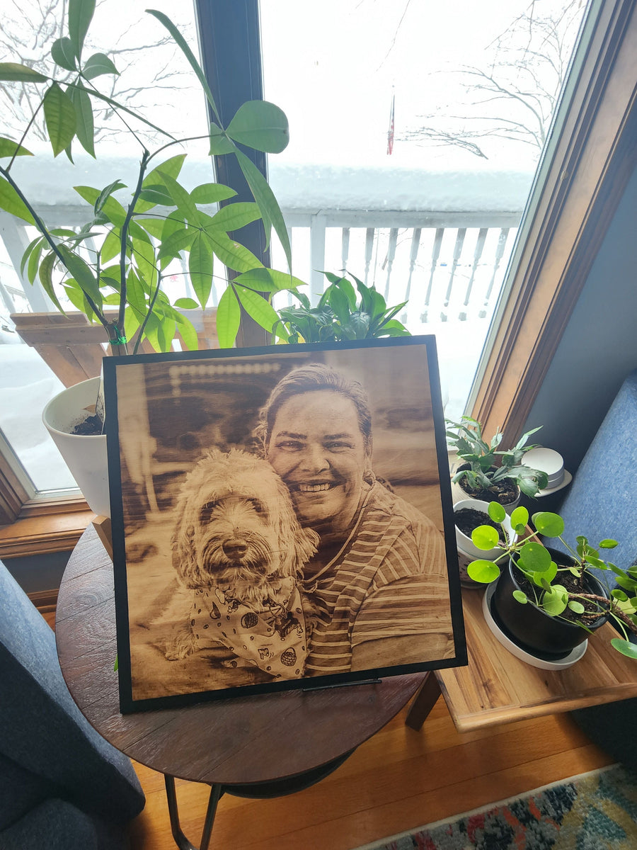 Wood Burnt Photo *Size 16x16* - 