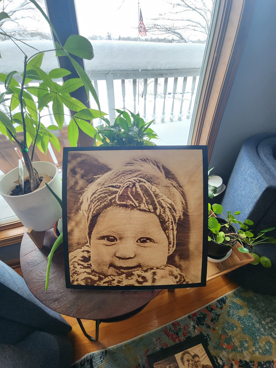 Wood Burnt Photo *Size 16x16* - 