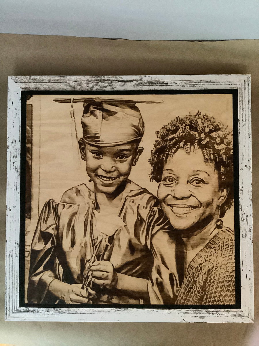 Wood Burnt Photo *Size 12x12* - 
