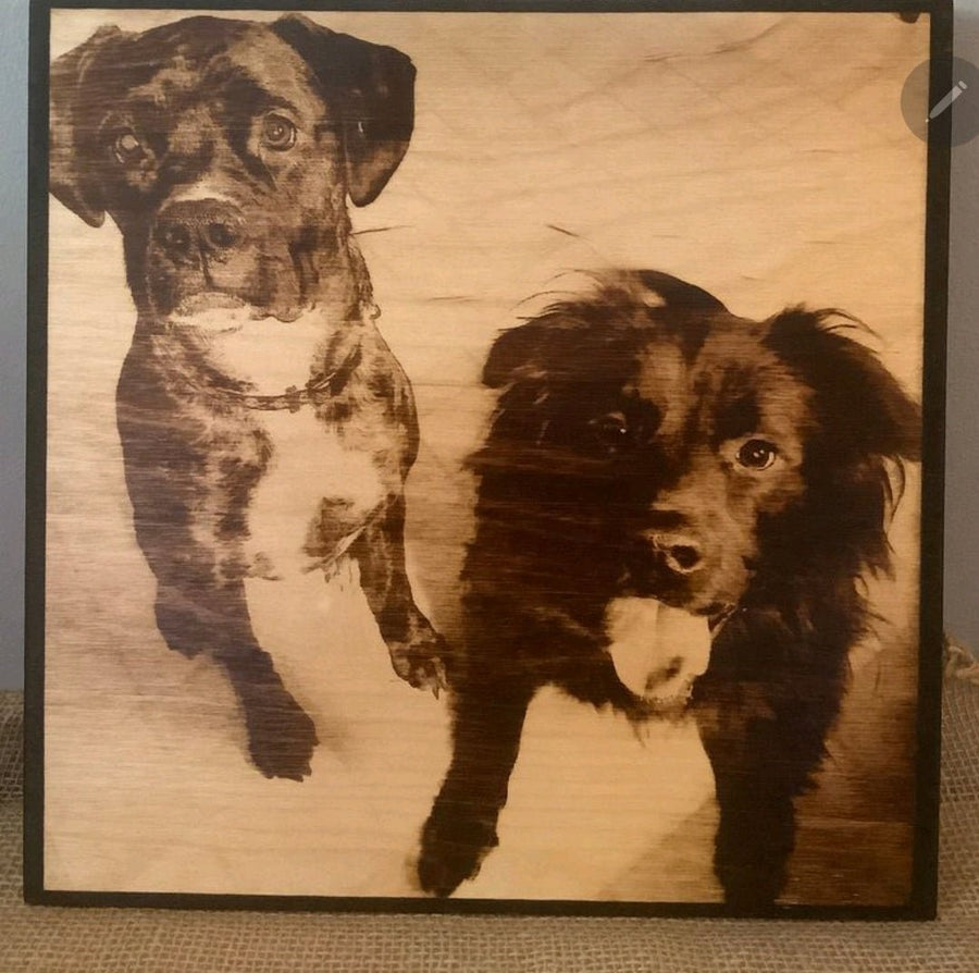 Wood Burnt Photo *Size 16x16* - 