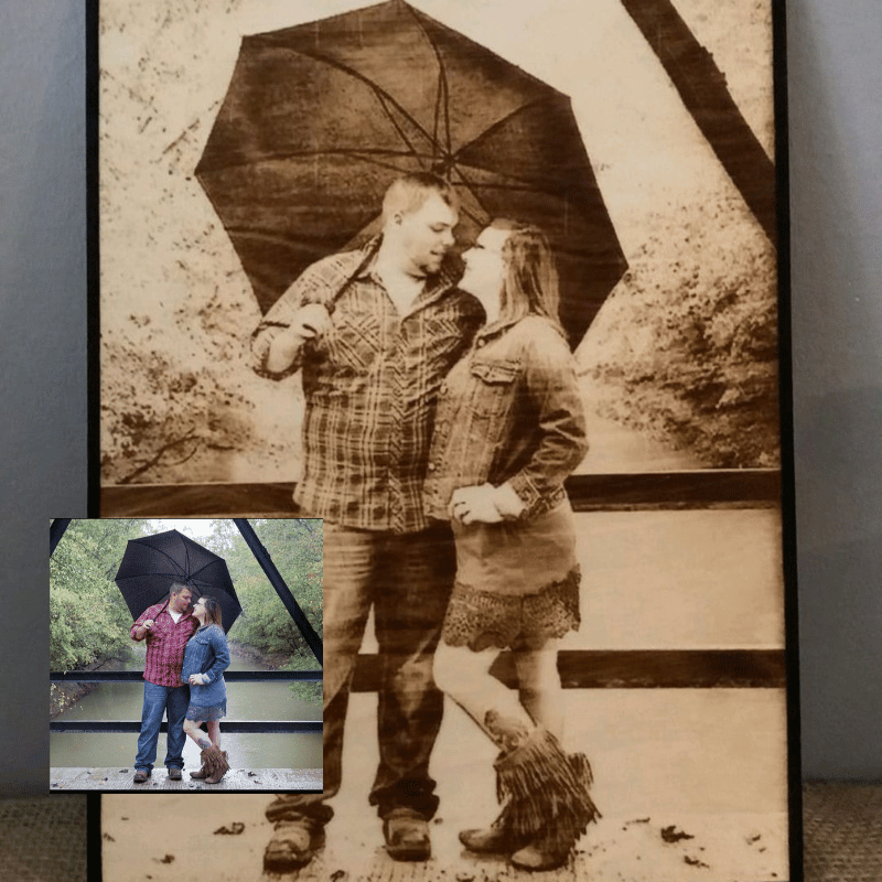 Wood Burnt Photo *Size 9x12* - 