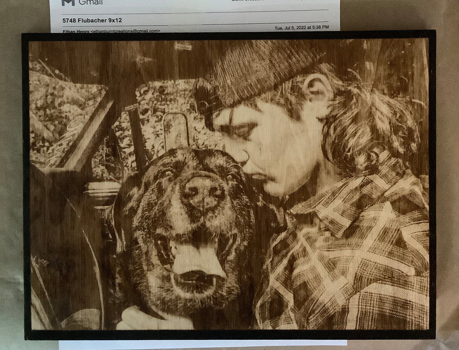 Wood Burnt Photo *Size 9x12* - 